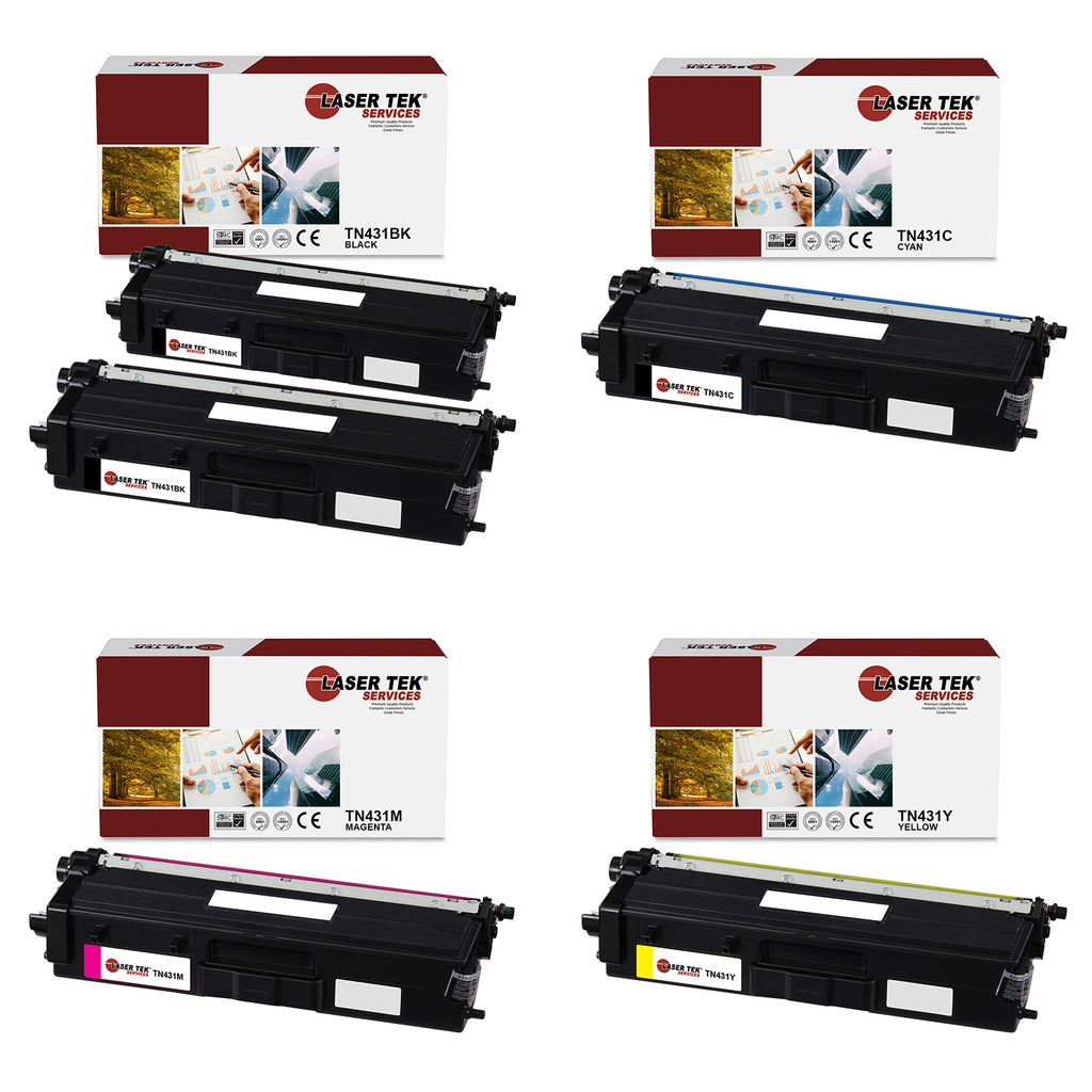 5 Pack Brother TN-431 BCYM Compatible Toner Cartridge | Laser Tek Services