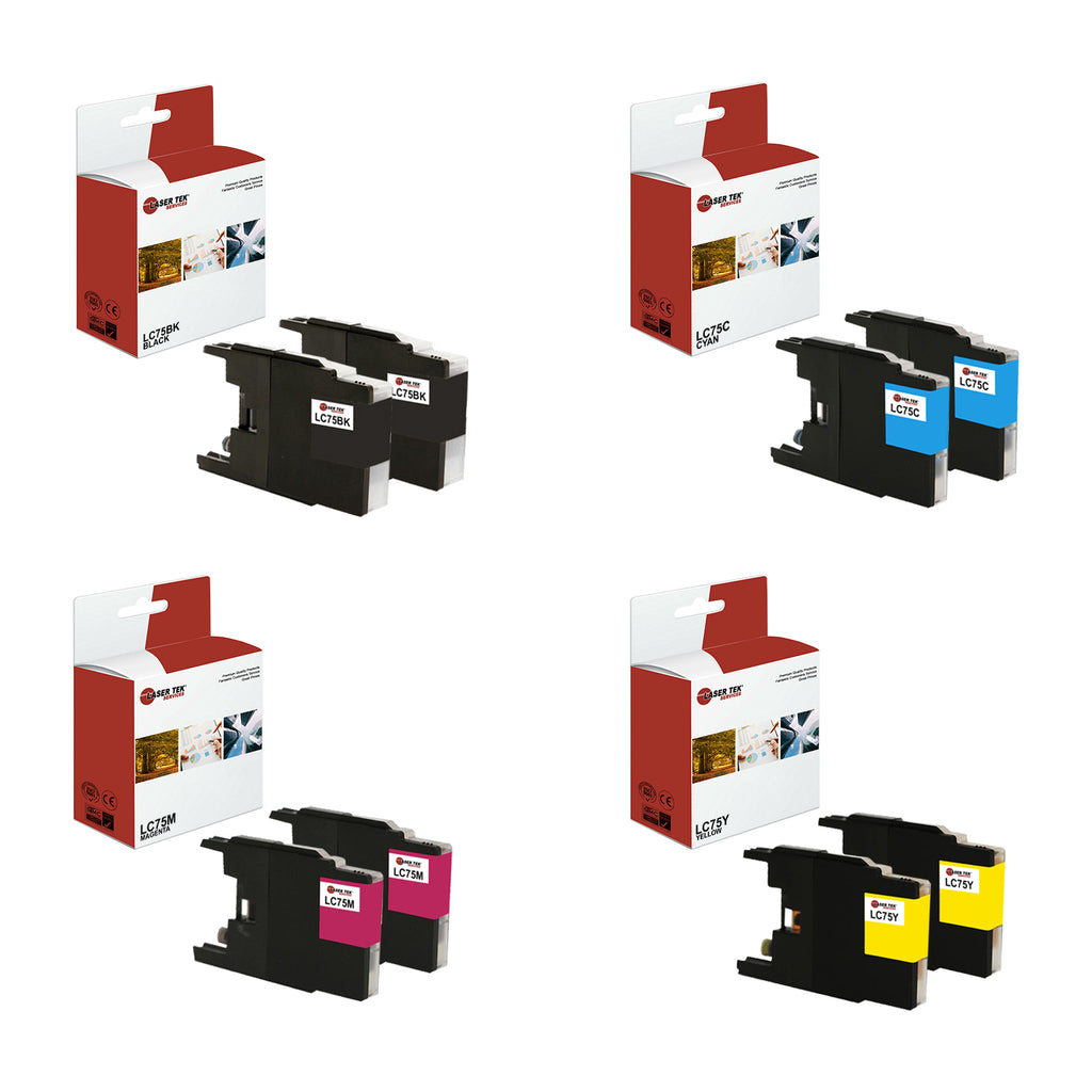 8 PACK LC75 INK CARTRIDGES SET FOR BROTHER MFC-J6710DW J825DW J6910DW J425W