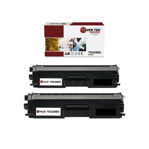 2 Pack Black Compatible Brother TN339BK Replacement Cartridges for the Brother HL-L9200CDW, HL-L9200CDWT, MFC-L9550CDWT, and MFC-L9550CDW