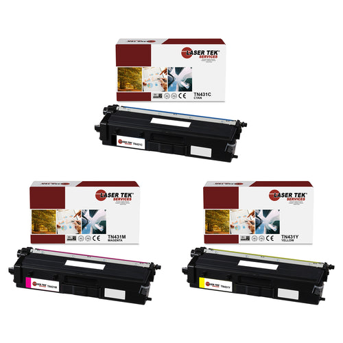 3 Pack Brother TN-431 CYM Compatible Toner Cartridge | Laser Tek Services