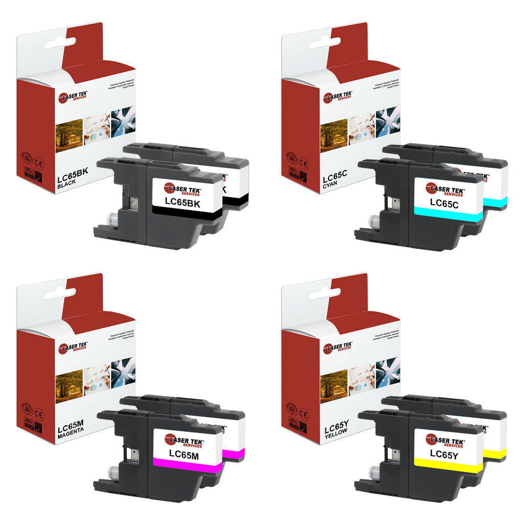 8 PACK LC65 INK CARTRIDGES SET FOR BROTHER MFC-5890CN MF-5895CW MFC-6490CW