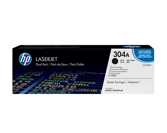 HP LaserJet CC530AD CP2025 CM2320 OEM Dual Pack Cartridge