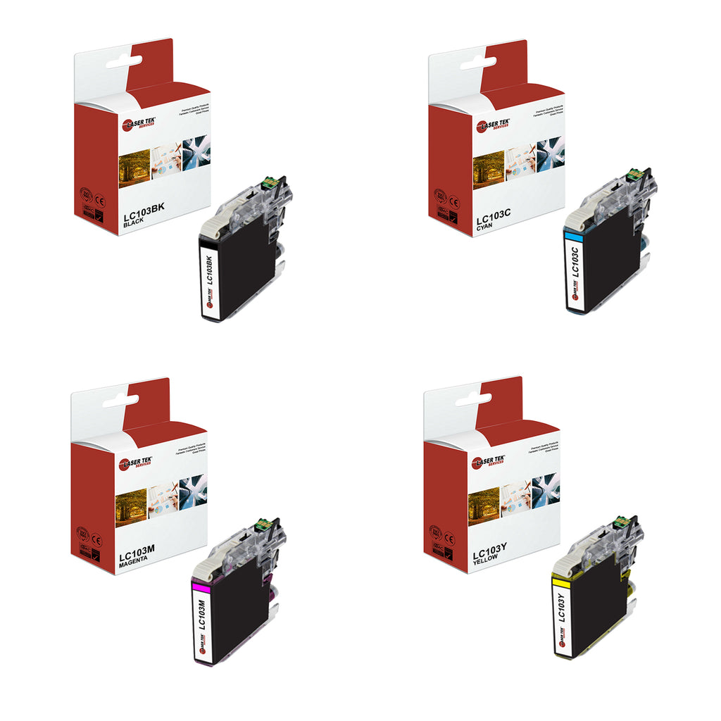 4 Pack Brother LC-103 BCYM Compatible Ink Cartridge | Laser Tek Services