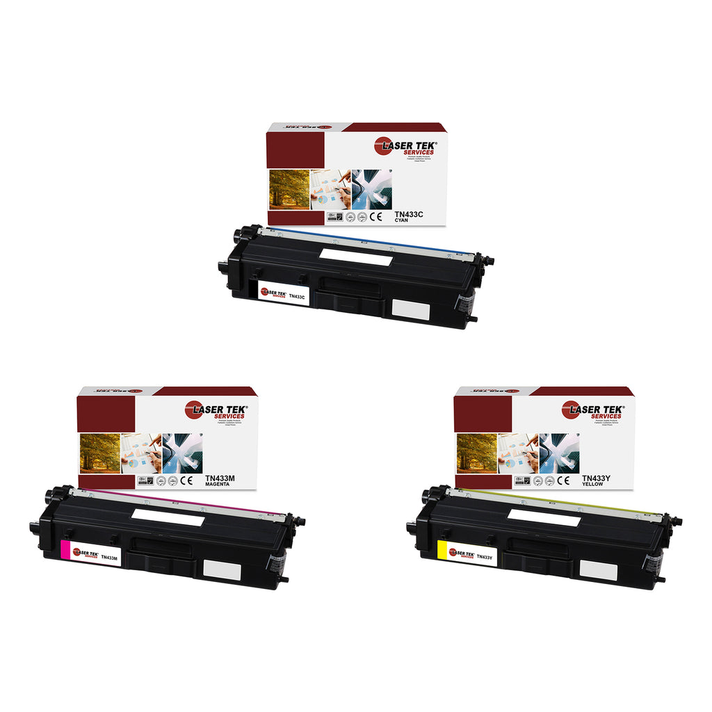 3 Pack Brother TN-433 CYM Compatible Toner Cartridge | Laser Tek Services