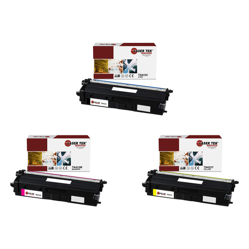 3 Pack Brother TN-433 CYM Compatible Toner Cartridge | Laser Tek Services