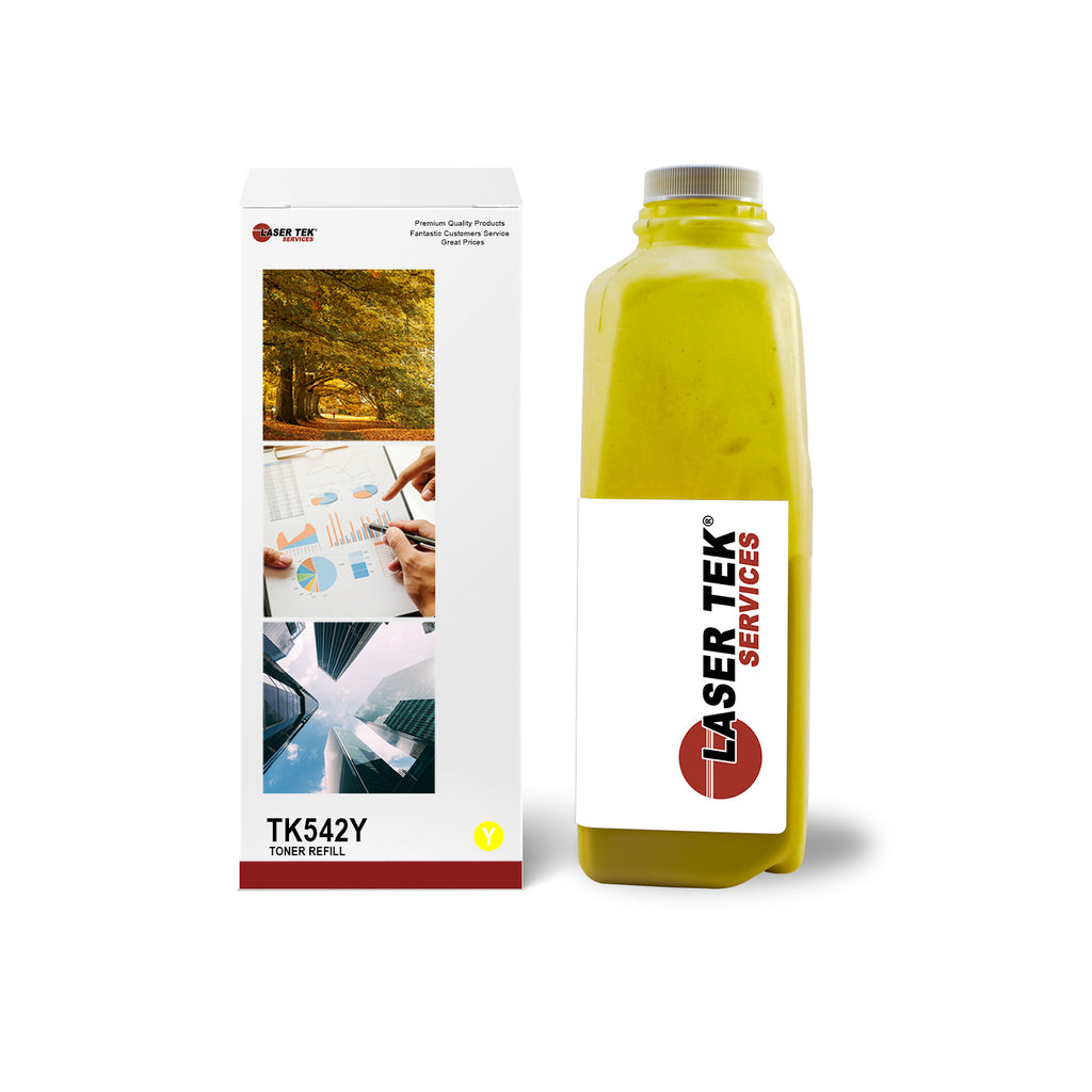 Yellow Toner Refill with reset chips for Kyocera TK542Y TK-542 TK542 FS-C51