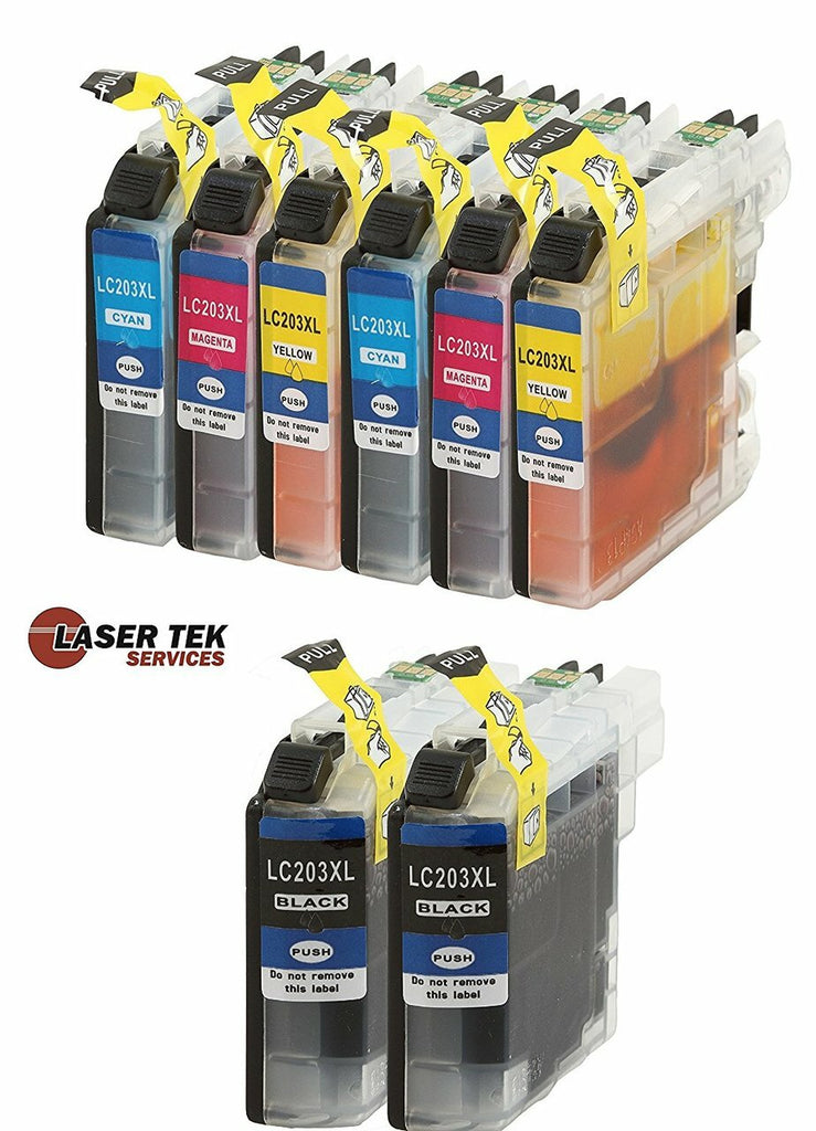 8 Pack Compatible Brother LC203 Replacement Ink Cartridges for the Brother MFC-J4320DW, MFC-J4420DW, MFC-J4620DW, MFC-J5520DW, MFC-J5620DW, MFC-J5720DW (2 Black, 2 Cyan, 2 Magenta, 2 Yellow)
