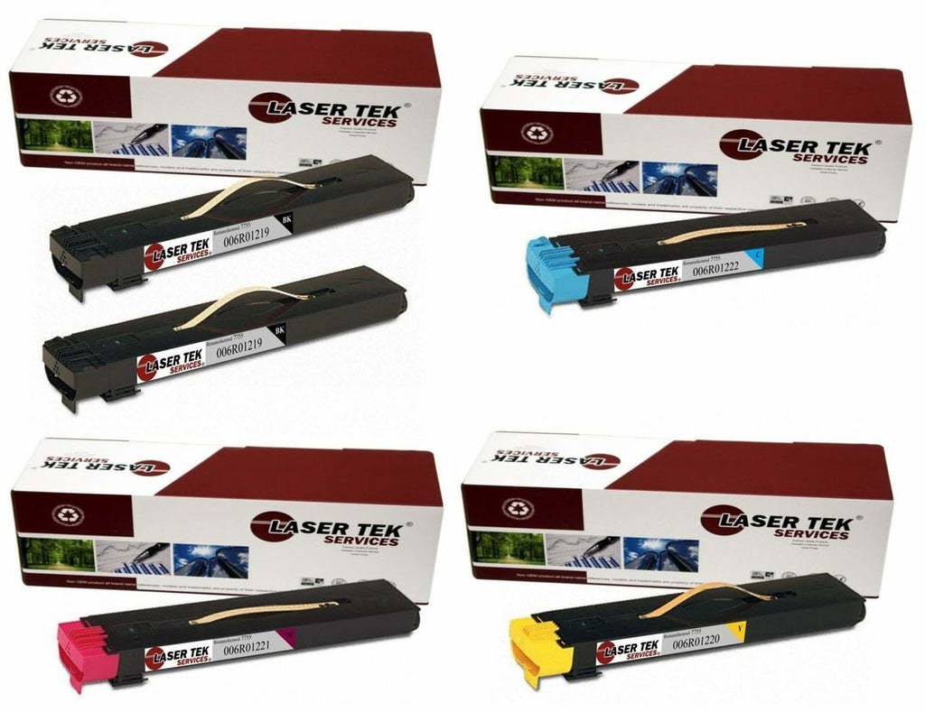 5 Pack Compatible Xerox 7755 Toner Cartridge Replacements for the Xerox 006R01219, 006R01222, 006R01221, 006R01220. (2x Black, Cyan, Magenta, Yellow)