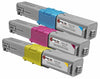 3 Pack Compatible C310 Toner Cartridge Replacements for the Okidata 44469703, 44469702, 44469701. (Cyan, Magenta, Yellow)