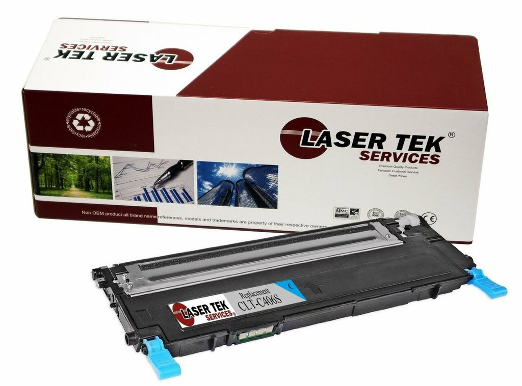 Cyan Compatible Samsung CLT-C406S High Yield Replacement Toner Cartridge for the Samsung CLP-365W, CLX-3305FW, Xpress C410W, Xpress C460FW