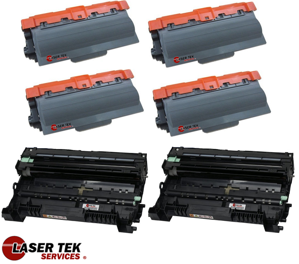 4 REMANUFACTURED BROTHER TN750 (TN-750) CARTRIDGES AND 2 DR720 (DR-720) COMPATIBLE DRUM UNITS
