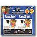 BROTHER LC51 LC51BK DCP130FX 1360 BLACK 2 PACK OEM INK CARTRIDGE