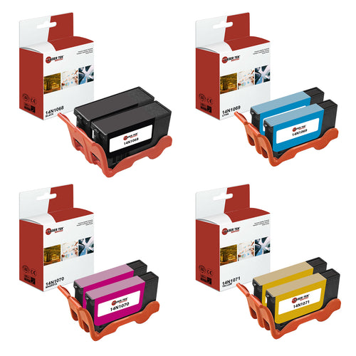2 BLACK 6 COLOR INKJET CARTRIDGES FOR THE LEXMARK 100XL ALL-IN-ONE PRO901 9