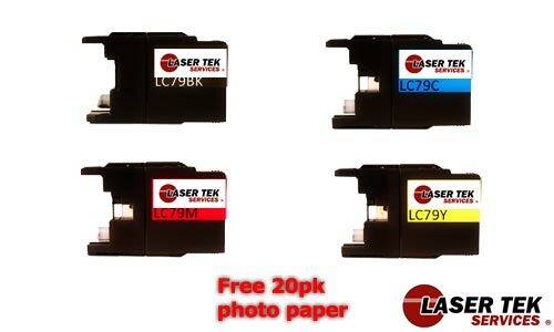 Brother LC79 Ink Cartridges 4 Pack with Photo Paper - Laser Tek Services