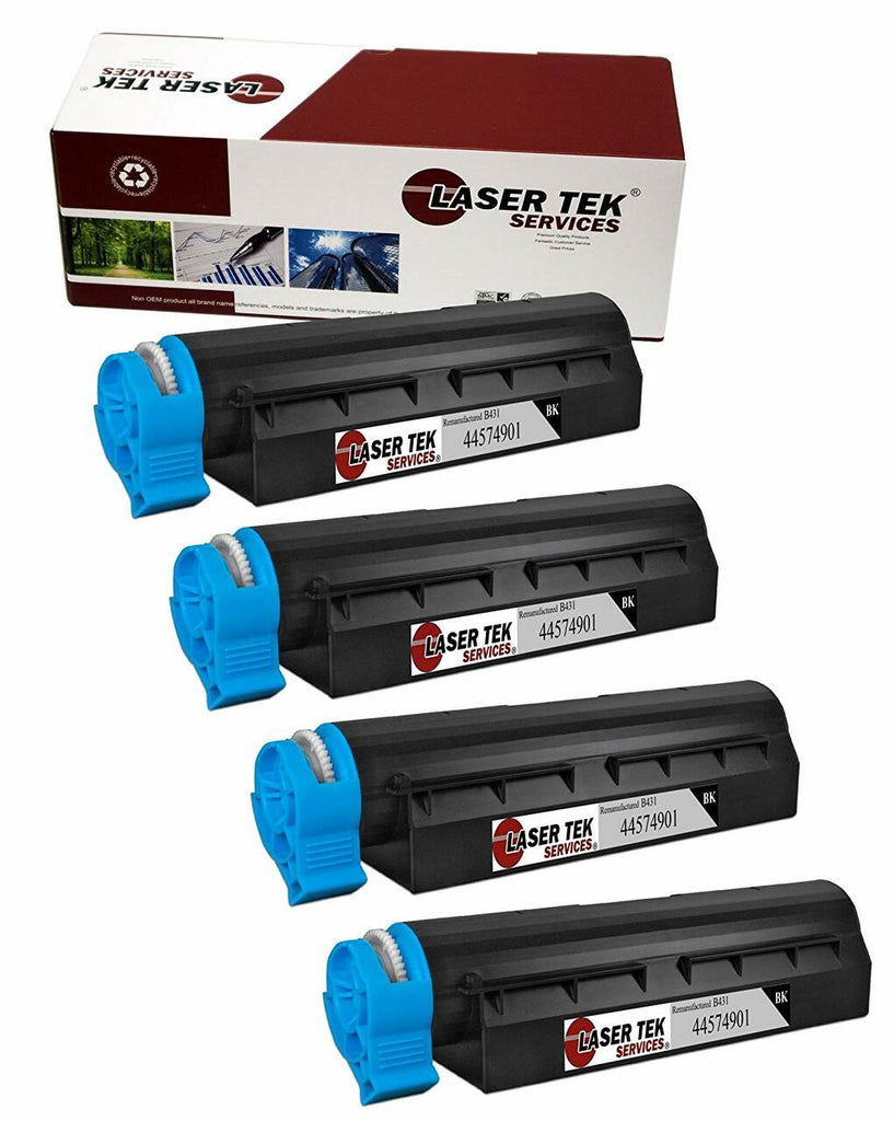 Okidata 44574901  Black Toner Cartridges 4 Pack - Laser Tek Services