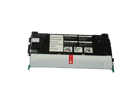 1 Pack Lexmark C534 C532 C530 C524 C522 C520 Black (C5222KS) Remanufactured Toner Cartridge Replacement 