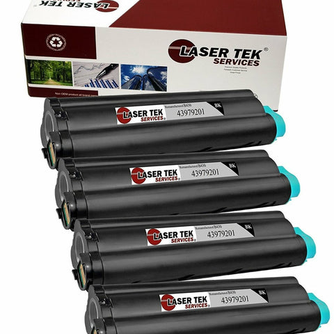 Okidata 43979201 Black Toner Cartridges 4 Pack - Laser Tek Services