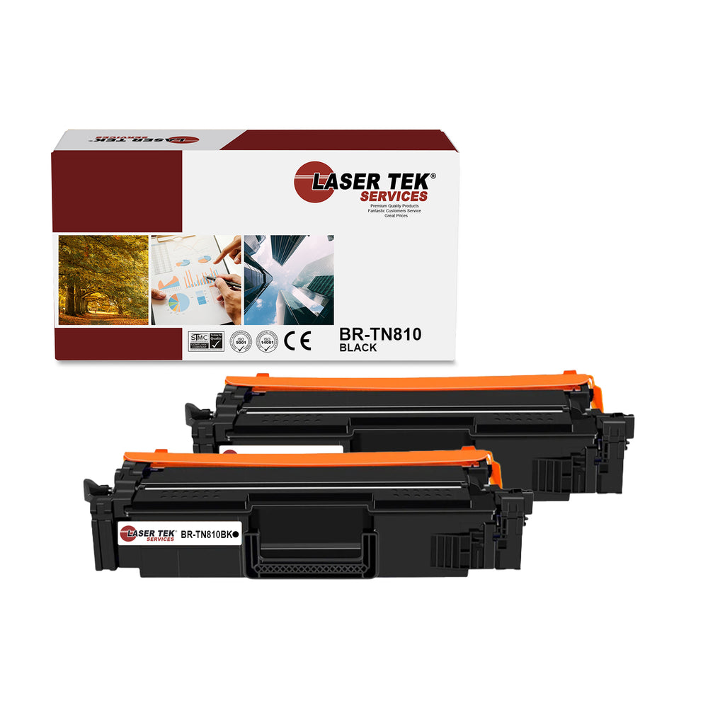 2 Pack Brother TN810 Black Compatible Toner Cartridge | Laser Tek Services