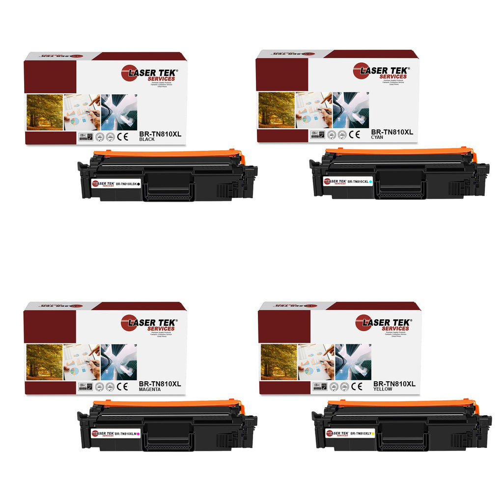 4 Pack Brother TN810 BCYM HY Compatible Toner Cartridge | Laser Tek Services