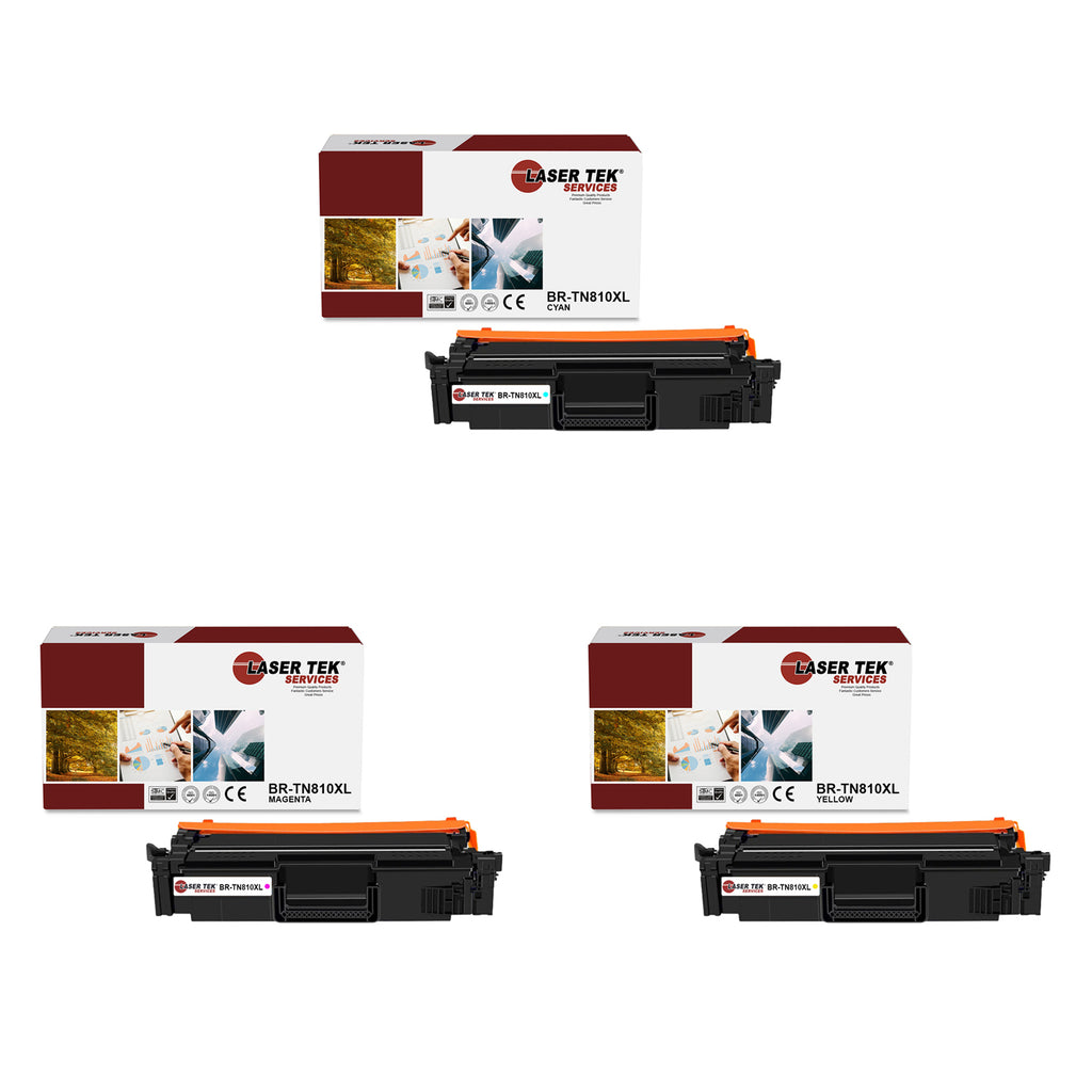 3 Pack Brother TN810XL CYM HY Compatible Toner Cartridge | Laser Tek Services