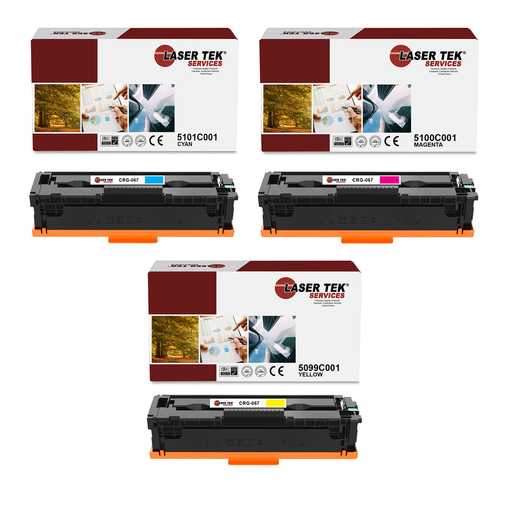 3 Pack Canon 067 CYM Compatible Toner Cartridge