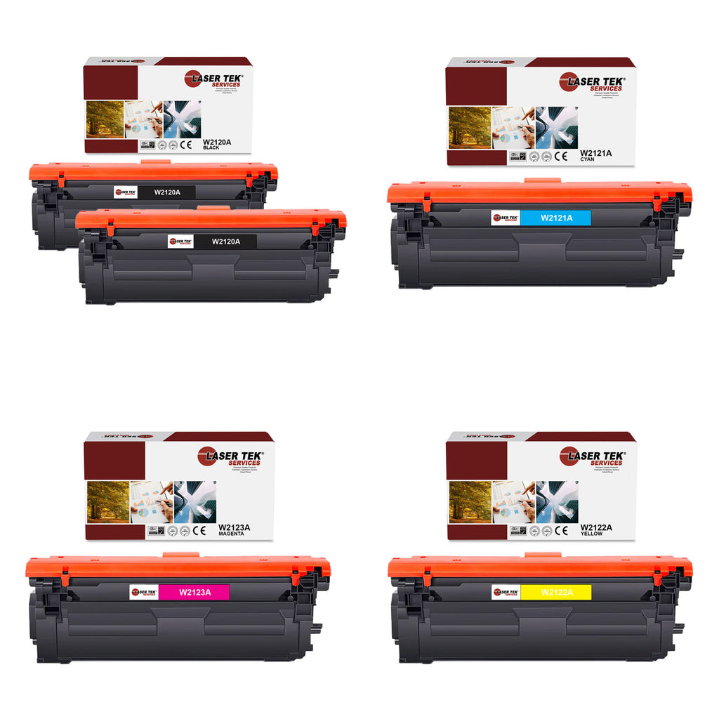 5 Pack HP 212A BCYM Compatible Toner Cartridge