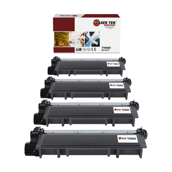 4 PACK BLACK BROTHER TN660 HIGH YIELD TONER CARTRIDGE - Laser Tek Services