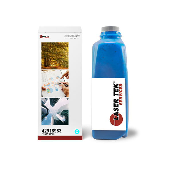 OKIDATA C9650 42918983 CYAN TONER REFILL WITH CHIP