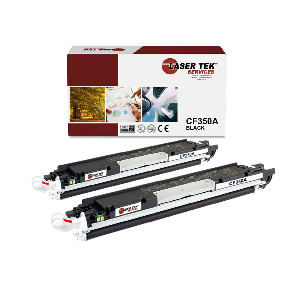 2 Pack Black Compatible HP CF350A Replacment Toner Cartridges For the HP Color LaserJet Pro MFP M176n
