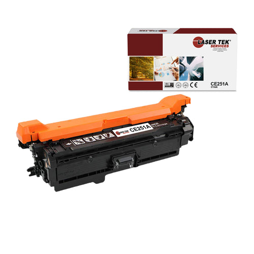 HP COLOR LASERJET CE251A CP3525 CYAN REMANUFACTURED TONER CARTRIDGE - Laser Tek Services