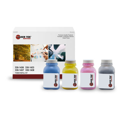 Dell 2130CN 2135CN Toner Refill Kit 4 Pack - Laser Tek Services