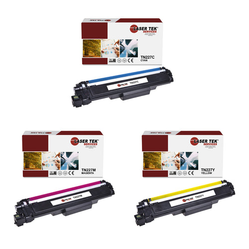 3 Pack Brother TN-227 CYM HY Compatible Toner Cartridge | Laser Tek Services