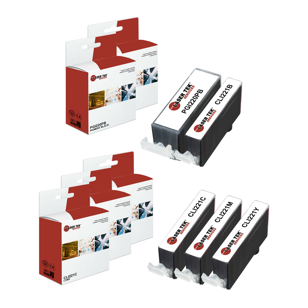 5 NEW INK CARTRIDGES FOR CANON PGI-220 CLI-221 IP3600 IP4600 IP4700 MP620 M