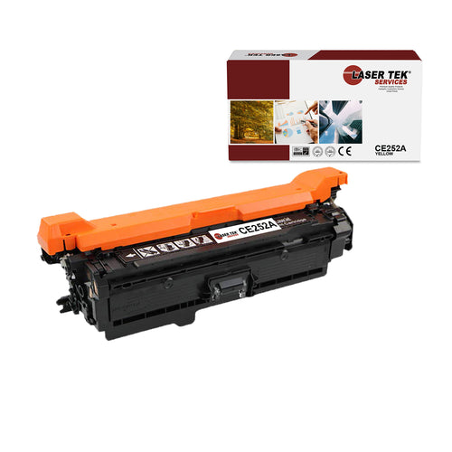 HP COLOR LASERJET CE252A CP3525 YELLOW REMANUFACTURED TONER CARTRIDGE - Laser Tek Services