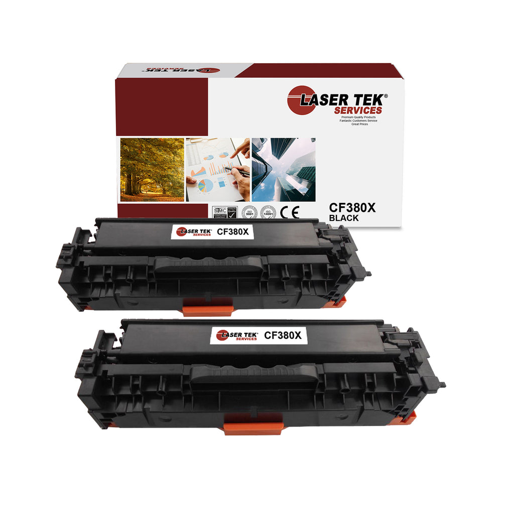 HP CF380A  Black Toner Cartridges 2 Pack - Laser Tek Services