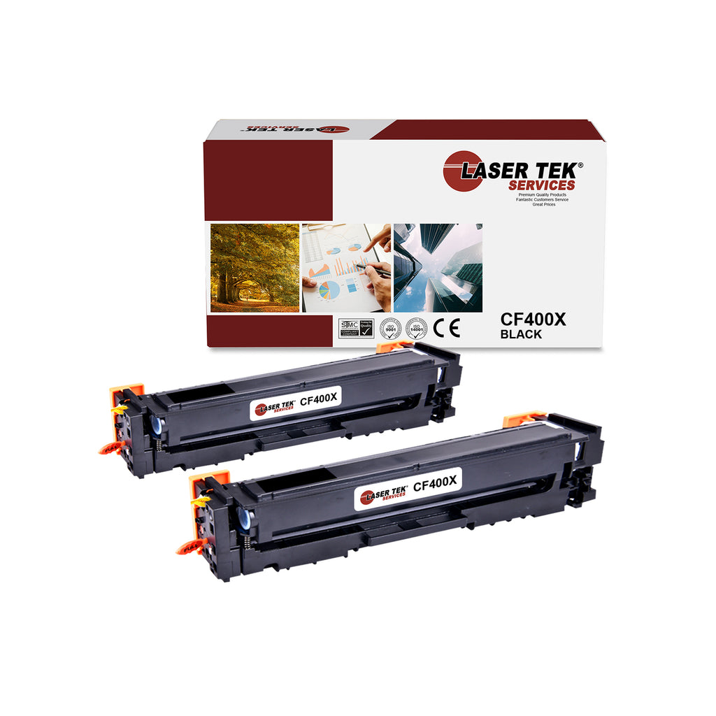 2 Pack Black Compatible HP 201X Toner Cartridge Replacements for the HP CF400X