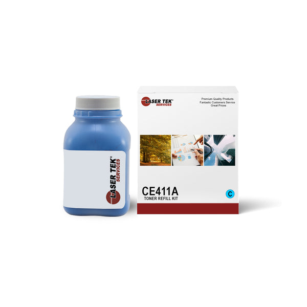 CYAN TONER WITH RESET CHIP FOR HP CE411A 305A LASERJET PRO 400 COLOR M451DN