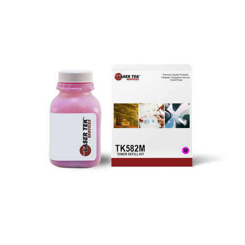 Magenta Toner Refill with reset chip for Kyocera TK582M TK-582M TK-582 TK58