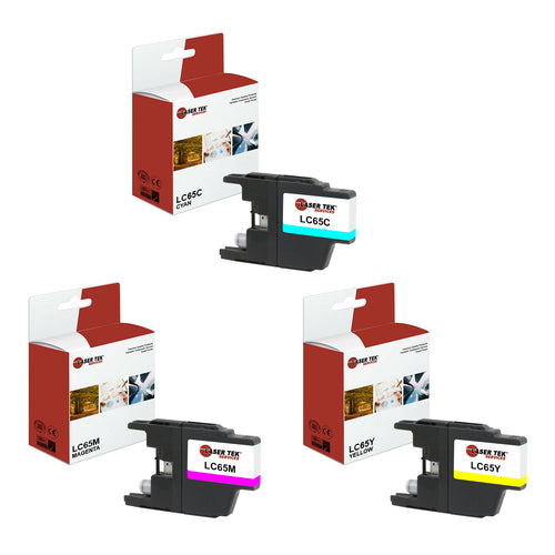 Brother LC65M LC65C LC65Y Ink Cartridge 3 Pack - Laser Tek Services
