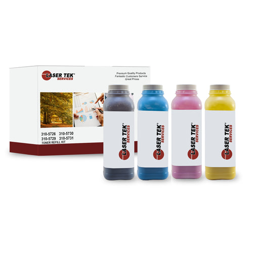 DELL 3000 3000CN 3100 3100CN 4 PACK TONER REFILL WITH CHIP