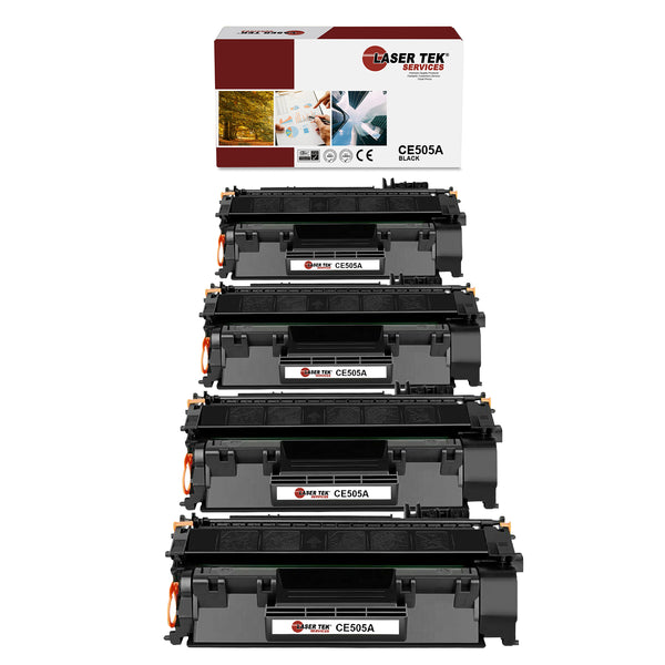 4 Pack HP 05A (CE505A) Remanufactured Toner Cartridge