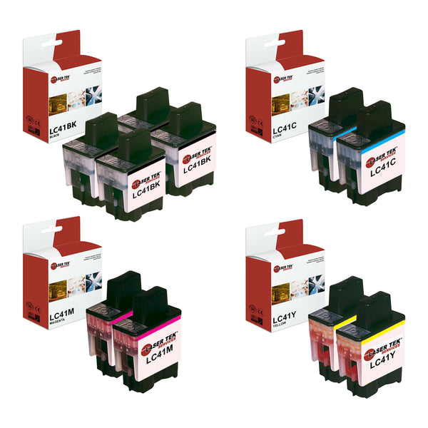 10 PACK BROTHER LC-41 LC41 REMANUFACTURED INK CARTRIDGE COMPATIBLE WITH BROTHER MFC-420CN 5440CN 5840CN 620CN 640CW 820CW - BLACK, CYAN, MAGENTA, YELLOW