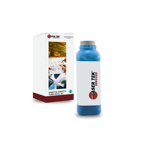 OKIDATA C8600 C8800 43487735 CYAN TONER REFILL WITH CHIP