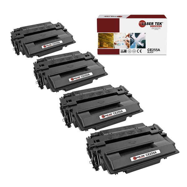 HP CE255A 4 PACK REMANUFACTURED TONER CARTRIDGE FOR THE LASERJET P3015 P3015DN