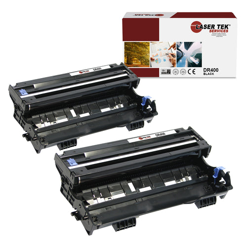 2 Pack Brother DR-400  Black Compatible Drum Unit | Laser Tek Services