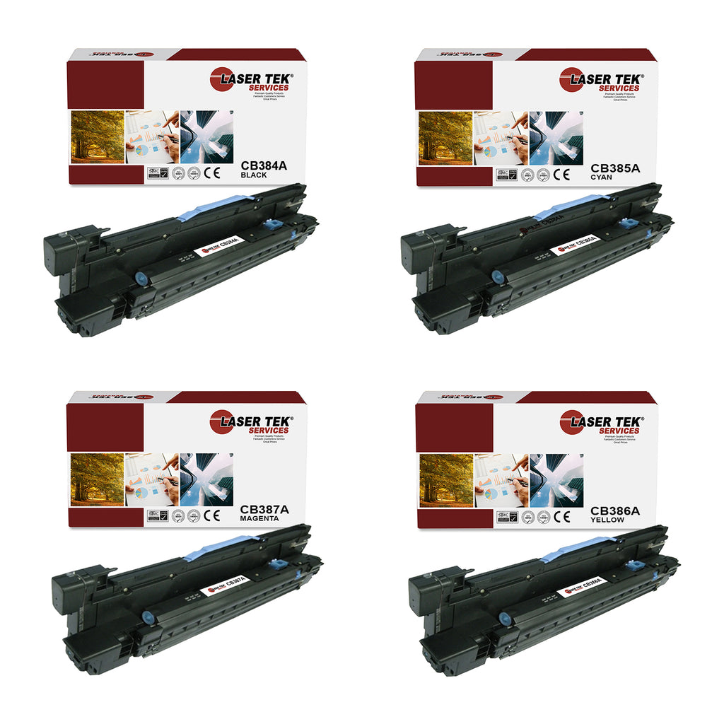 4 Pack Compatible HP 824A Toner Cartridge Replacements for the HP CB380A, CB381A, CB383A, CB382A. (Black, Cyan, Magenta, Yellow)