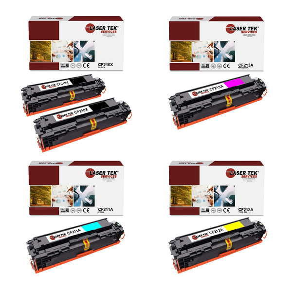 5 Pack HP 131X (CF210X) Remanufactured Toner Cartridge