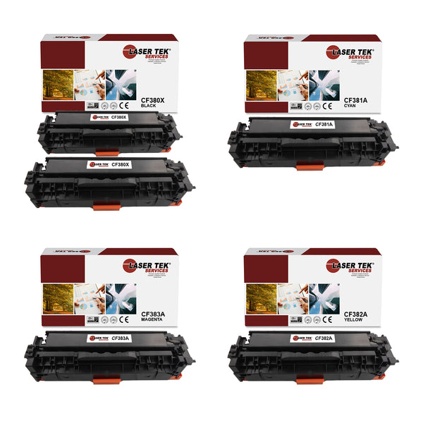 HP CF380X CF381A CF382A CF383A Toner Cartridges 5 Pack - Laser Tek Services