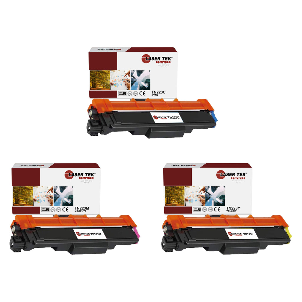 3 Pack Brother TN-223 CYM Compatible Toner Cartridge | Laser Tek Services