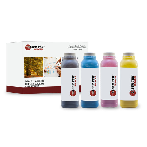 KONICA MINOLTA 4650 4 PACK TONER REFILL KIT WITH CHIP
